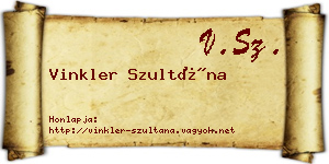 Vinkler Szultána névjegykártya